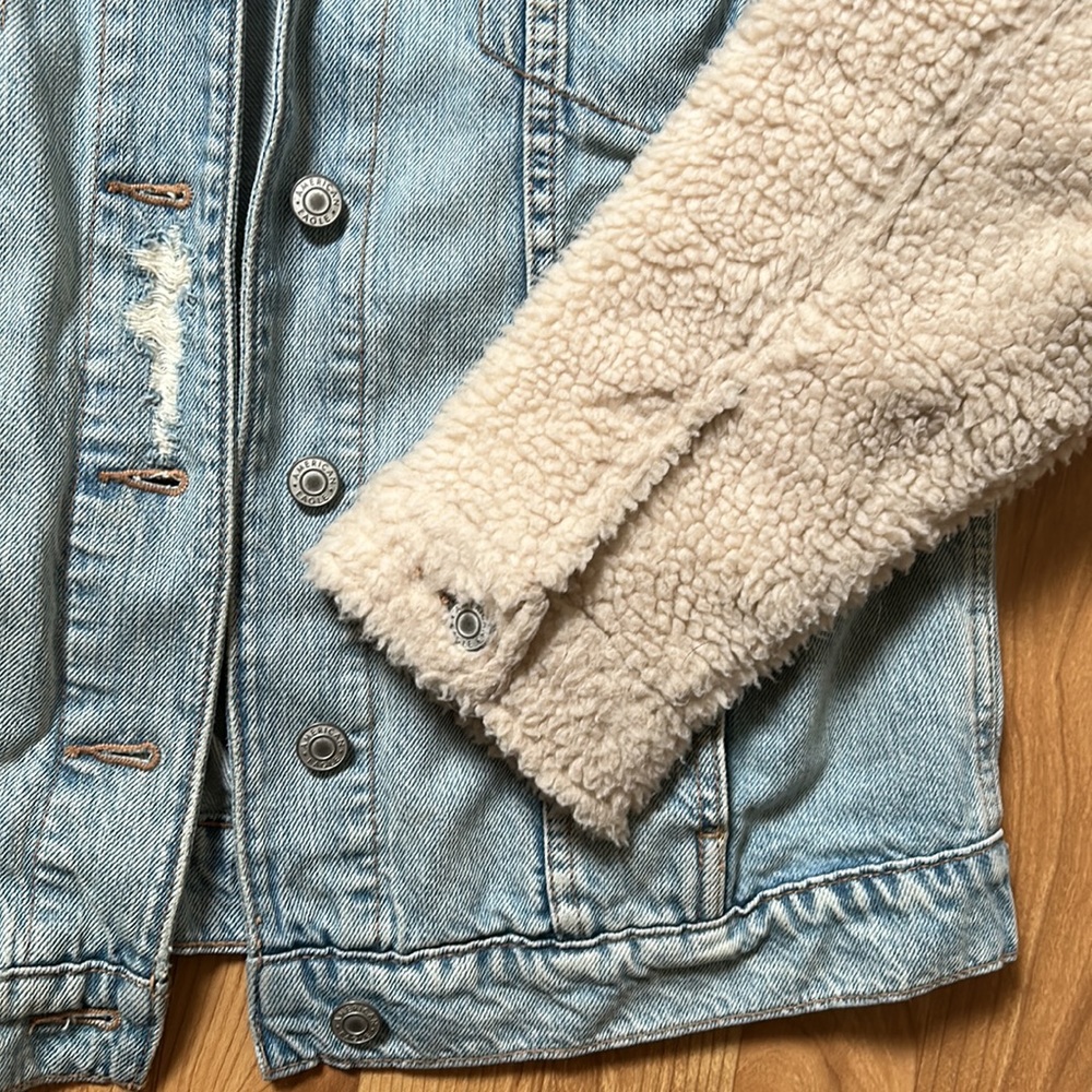 Shearling Denim Jacket - image 4